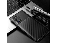 Hochwertig stabile Soft TPU Smartphone Handy Hülle im Carbon Design für Oppo Reno6 Pro 5G zum Schutz des Display und Gehäuse Cover in schwarz von Screenguard