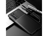 Hochwertig stabile Soft TPU Smartphone Handy Hülle im Carbon Design für Oppo Reno6 Pro 5G zum Schutz des Display und Gehäuse Cover in schwarz von Screenguard