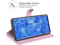 Lederhülle Karten Wallet Ledertasche Etui für Oppo Reno6 Pro 5G in rosa von Screenguard