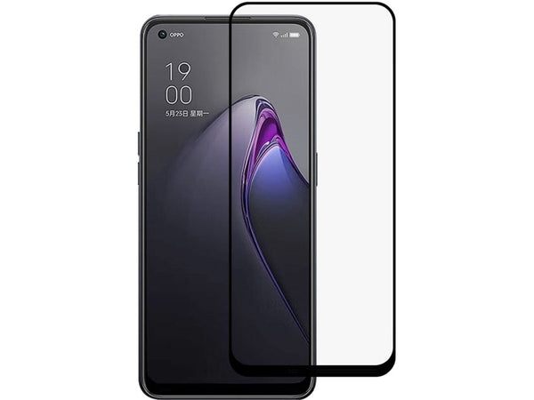 100% Fullscreen Curved Screen Protector Handy Display Schutz Glas für komplette Abdeckung des Oppo Reno8 5G Display in schwarz von Screenguard