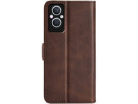 Veganes Flip Case Leder Etui Hülle mit Karten Fächer und Sichtfenster für Oppo Reno8 Lite 5G in mokka von Screenguard