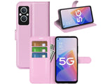 Lederhülle Portemonnaie Karten Ledertasche für Oppo Reno8 Lite 5G in rosa von Screenguard