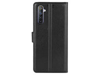 Lederhülle Karten Wallet Ledertasche Etui für Realme 6 in schwarz von Screenguard