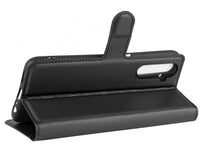 Lederhülle Karten Wallet Ledertasche Etui für Realme 6 Pro in schwarz von Screenguard