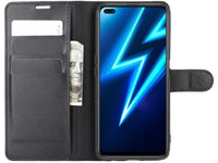 Lederhülle Karten Wallet Ledertasche Etui für Realme 6 Pro in schwarz von Screenguard