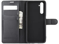Lederhülle Karten Wallet Ledertasche Etui für Realme 6 Pro in schwarz von Screenguard