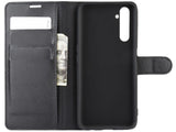 Lederhülle Karten Wallet Ledertasche Etui für Realme 6 Pro in schwarz von Screenguard