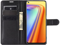 Lederhülle Karten Wallet Ledertasche Etui für Realme 7 in schwarz von Screenguard