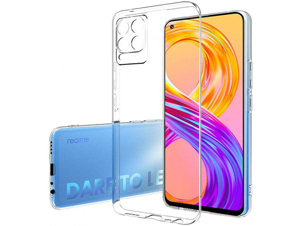 Gummi Hülle für Realme 8 aus flexiblem Soft TPU, kristallklar und transparent von Screenguard