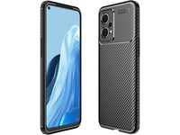 Hochwertig stabile Soft TPU Smartphone Handy Hülle im Carbon Design für Realme 9 5G zum Schutz des Display und Gehäuse Cover in schwarz von Screenguard