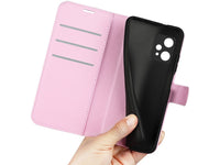 Lederhülle Karten Wallet Ledertasche Etui für Realme 9 Pro in rosa von Screenguard