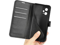 Lederhülle Karten Wallet Ledertasche Etui für Realme 9 Pro in schwarz von Screenguard