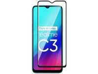 100% Fullscreen Curved Screen Protector Handy Display Schutz Glas für komplette Abdeckung des Realme C3 Display in schwarz von Screenguard