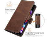 Veganes Flip Case Leder Etui Hülle mit Karten Fächer und Sichtfenster für Realme GT Master in mokka von Screenguard