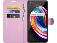 Lederhülle Karten Wallet Ledertasche Etui für Realme GT Master in rosa von Screenguard