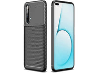 Hochwertig stabile Soft TPU Smartphone Handy Hülle im Carbon Design für Realme X3 Superzoom zum Schutz des Display und Gehäuse Cover in schwarz von Screenguard