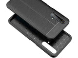 Soft TPU Case mit Design aus feinem veganen Leder für Realme X3 Superzoom stabil mit erhöhten Rändern und Kanten in schwarz von Screenguard