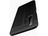 Soft TPU Case mit Design aus feinem veganen Leder für Realme X3 Superzoom stabil mit erhöhten Rändern und Kanten in schwarz von Screenguard