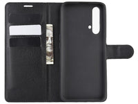 Lederhülle Karten Wallet Ledertasche Etui für Realme X3 Superzoom in schwarz von Screenguard