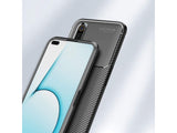 Hochwertig stabile Soft TPU Smartphone Handy Hülle im Carbon Design für Realme X50 5G zum Schutz des Display und Gehäuse Cover in schwarz von Screenguard