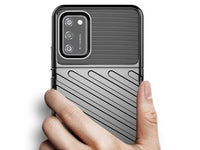 Moderne Design Hülle Cover für das Samsung Galaxy A02s mit Stripes zum Schutz von Kratzern, Dellen, Display aus TPU Gummi in schwarz von Screenguard