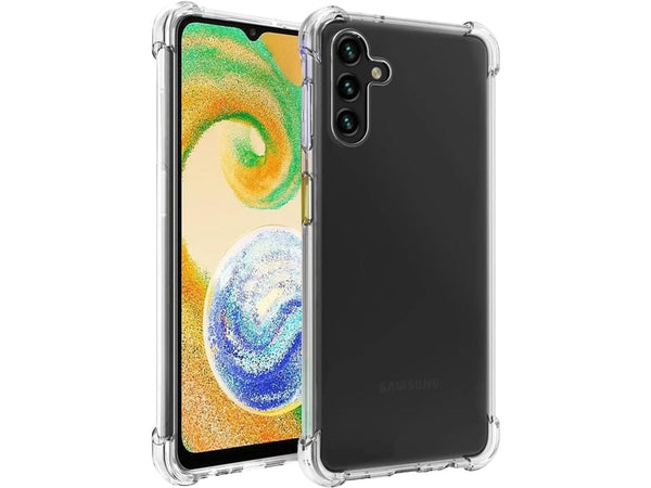 Hoch transparenter TPU Gummi Schutz Handy Hülle Clear Case klar mit verstärkten Schutzecken Bumper für das Samsung Galaxy A04s Display und Gehäuse in transparent von Screenguard