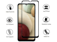 100% Fullscreen Curved Screen Protector Handy Display Schutz Glas für komplette Abdeckung des Samsung Galaxy A12 Display in schwarz von Screenguard