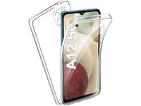 Vollständige 360 Grad Rundum Gummi TPU Hülle zum beidseitigen Schutz des Samsung Galaxy A12 Display und Gehäuse in transparent von Screenguard