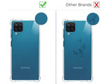 Hoch transparenter TPU Gummi Schutz Handy Hülle Clear Case klar mit verstärkten Schutzecken Bumper für das Samsung Galaxy A12 Display und Gehäuse in transparent von Screenguard