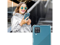 Hoch transparenter TPU Gummi Schutz Handy Hülle Clear Case klar mit verstärkten Schutzecken Bumper für das Samsung Galaxy A12 Display und Gehäuse in transparent von Screenguard