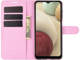 Lederhülle Karten Wallet Ledertasche Etui für Samsung Galaxy A12 in rosa von Screenguard