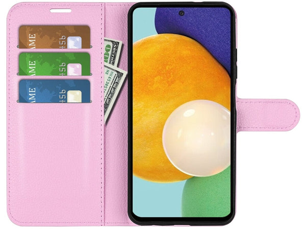 Lederhülle Portemonnaie Karten Ledertasche für Samsung Galaxy A13 4G in rosa von Screenguard