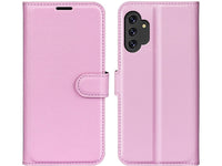 Lederhülle Karten Wallet Ledertasche Etui für Samsung Galaxy A13 4G in rosa von Screenguard