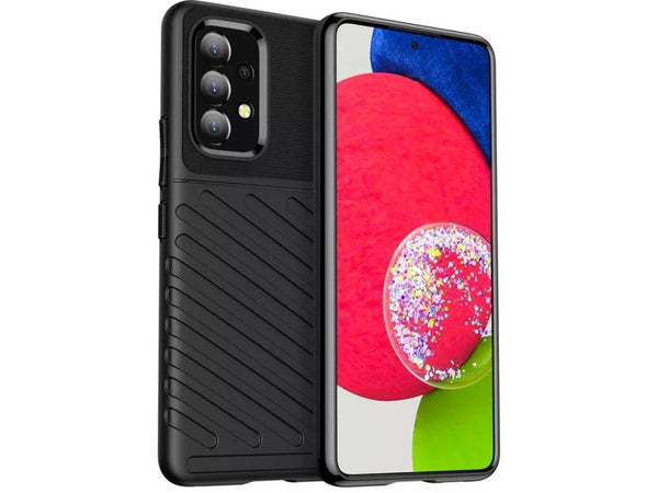 Moderne Design Hülle Cover für das Samsung Galaxy A13 4G mit Stripes zum Schutz von Kratzern, Dellen, Display aus TPU Gummi in schwarz von Screenguard