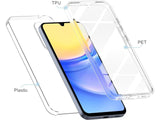 Vollständige 360 Grad Rundum Gummi TPU Hülle zum beidseitigen Schutz des Samsung Galaxy A15 5G Display und Gehäuse in transparent von Screenguard