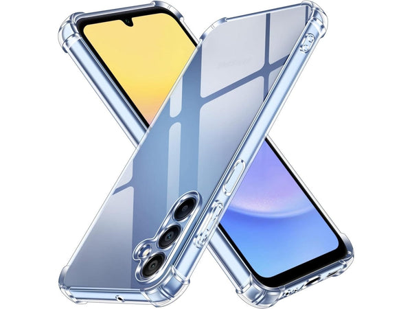 Hoch transparenter TPU Gummi Schutz Handy Hülle Clear Case klar mit verstärkten Schutzecken Bumper für das Samsung Galaxy A15 5G Display und Gehäuse in transparent von Screenguard