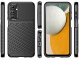 Moderne Design Hülle Cover für das Samsung Galaxy A15 5G mit Stripes zum Schutz von Kratzern, Dellen, Display aus TPU Gummi in schwarz von Screenguard