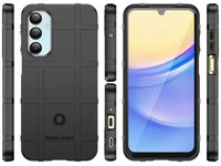 Widerstandsfähige, stabile Outdoor Sport Hülle für das Samsung Galaxy A16 5G für Handwerker, Baustelle, Business, äusserst stabil mit erhöhten Rändern und Kanten in schwarz von Screenguard