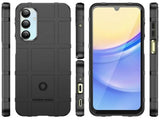 Widerstandsfähige, stabile Outdoor Sport Hülle für das Samsung Galaxy A16 5G für Handwerker, Baustelle, Business, äusserst stabil mit erhöhten Rändern und Kanten in schwarz von Screenguard