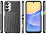 Moderne Design Hülle Cover für das Samsung Galaxy A16 5G mit Stripes zum Schutz von Kratzern, Dellen, Display aus TPU Gummi in schwarz von Screenguard