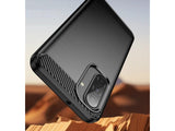 Flexible Handy Schutzhülle mit gebürster Carbon Textur auf der Rückseite für zum Schutz des Samsung Galaxy A17 5G  Display und Gehäuse Case in schwarz von Screenguard