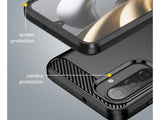 Flexible Handy Schutzhülle mit gebürster Carbon Textur auf der Rückseite für zum Schutz des Samsung Galaxy A17 5G  Display und Gehäuse Case in schwarz von Screenguard