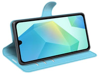 Lederhülle Karten Wallet Ledertasche Etui für Samsung Galaxy A17 5G in hellblau von Screenguard