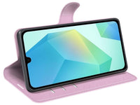 Lederhülle Karten Wallet Ledertasche Etui für Samsung Galaxy A17 5G in rosa von Screenguard