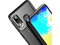 Hochwertig stabile Soft TPU Smartphone Handy Hülle im Carbon Design für Samsung Galaxy A20e zum Schutz des Display und Gehäuse Cover in schwarz von Screenguard