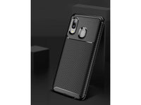 Hochwertig stabile Soft TPU Smartphone Handy Hülle im Carbon Design für Samsung Galaxy A20e zum Schutz des Display und Gehäuse Cover in schwarz von Screenguard