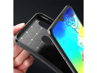 Hochwertig stabile Soft TPU Smartphone Handy Hülle im Carbon Design für Samsung Galaxy A20e zum Schutz des Display und Gehäuse Cover in schwarz von Screenguard