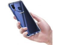 Hoch transparenter TPU Gummi Schutz Handy Hülle Clear Case klar mit verstärkten Schutzecken Bumper für das Samsung Galaxy A20e Display und Gehäuse in transparent von Screenguard