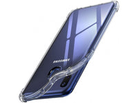 Hoch transparenter TPU Gummi Schutz Handy Hülle Clear Case klar mit verstärkten Schutzecken Bumper für das Samsung Galaxy A20e Display und Gehäuse in transparent von Screenguard