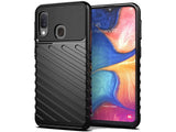 Moderne Design Hülle Cover für das Samsung Galaxy A20e mit Stripes zum Schutz von Kratzern, Dellen, Display aus TPU Gummi in schwarz von Screenguard